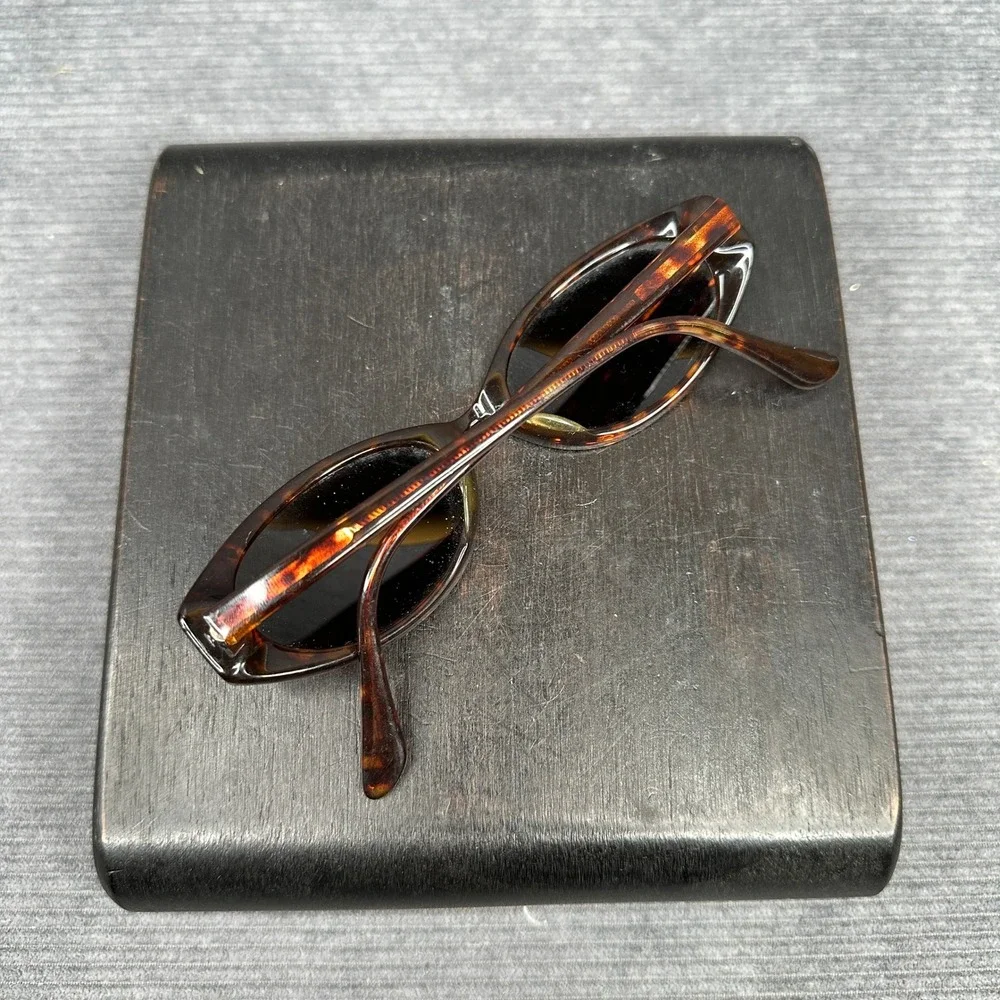 J.Crew Tortoiseshell Oval Y2K Sunglasses Brown Amber Vintage Style 13750